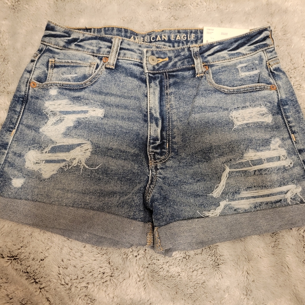 American Eagle Stretch Jean Shorts Women size 8